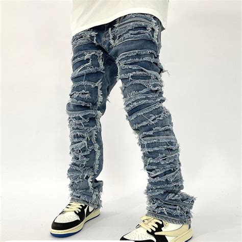 00 New OMARI WAXED JEANS 13 reviews 300. . Stacked jeans men